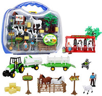 Kiddie Play Farm Toys Set with Farm Animals for Toddlers (25 pieces)