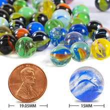 Load image into Gallery viewer, 60PCS Colorful Glass Marbles,9/16 inch Marbles Bulk for Kids Marble Games,DIY and Home Decoration
