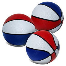 Load image into Gallery viewer, Botabee Red, White &amp; Blue Mini Basketball Set of 3 for Pop A Shot Basketball Arcade Games | Size 3, 7 Junior Basketballs Great for Indoors, Outdoors &amp; Arcade Basketball
