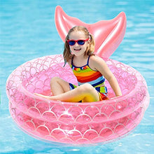 Load image into Gallery viewer, XIAOKEKE Swimming Pool, Inflatable Mermaid Pool Pink Round Swimming Floating Air Pool Games Summer Water Party Kiddie Paddling Pools for Indoor Outdoor (150Cm)
