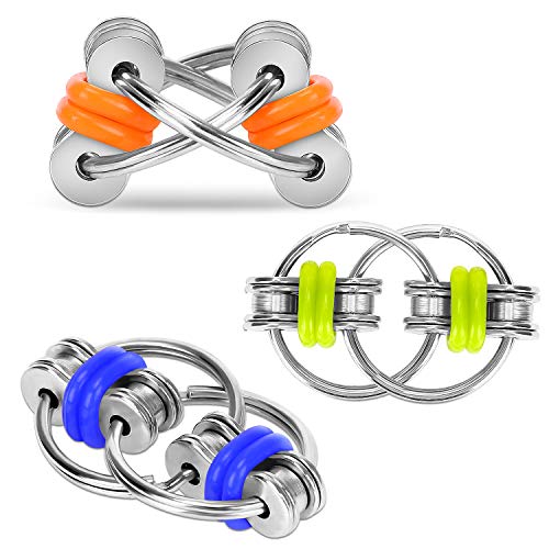 CaLeQi Flippy Chain Fidget Toy Relieves Stress Reducer, ADHD, Anxiety, and Autism (3 Pack)