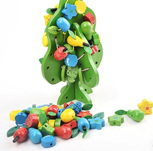 Children's Educational Force Beaded Toy Wooden Fruit Stringing Fruit,children's Educational Toys Threading