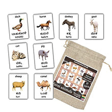 Load image into Gallery viewer, Farm Animals Flash Cards - 27 Laminated Flashcards | Homeschool | Montessori Materials | Multilingual Flash Cards | Bilingual Flashcards - Choose Your Language (Kannada + English)
