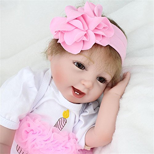 Winado 22 Reborn Baby Doll,Cloth Body & Silicone Limbs,Pink Tutu Dress 