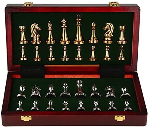ZHLFDC Travel Chess Board Set Folding Travel Chess Board, Standard Board Set, European-Style Decoration Gift, Beginner Chess Set Suitable for Children and Adults