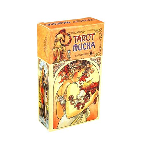 Huluda 78pcs English Tarot Mucha Cards Deck Divination Oracle Card Funny Family Game