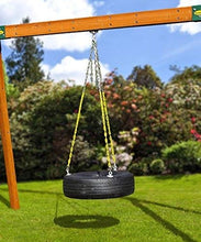 Load image into Gallery viewer, Eastern Jungle Gym Heavy-Duty 3-Chain Rubber Tire Swing Seat with Adjustable Coated Swing Chains - Swing Set Accessories
