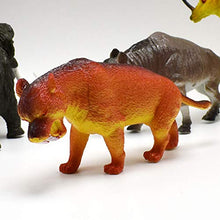 Load image into Gallery viewer, Prehistoric Animal Model,6Pcs Simulation Mammoth Saber Tooth Tiger Rhinoceros Prehistoric Animal Model Toy Mixed Color
