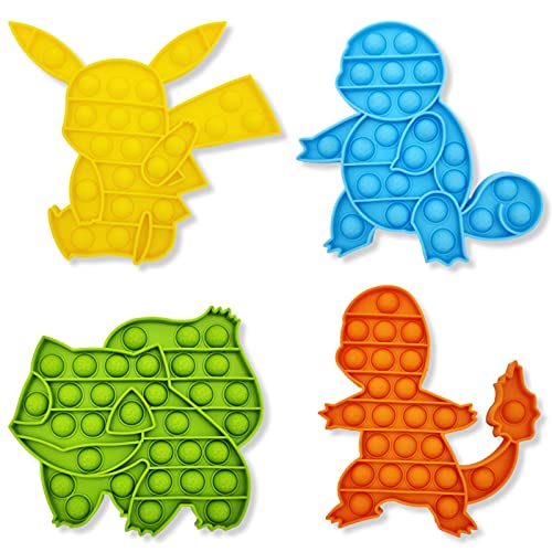 4-Pack Pop Bubble Toys, Animal Popper Popping Sensory Anxiety Stress Relief Poppop Gift