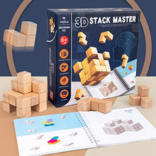 Load image into Gallery viewer, 3D Stack Master Wooden Toys to Build Logical Thinking for Boys and Girls Txplore The Mystery of 3D Space and Play with Space Building Blocks Suitable for Children Over 3 Years Old (Orange, 7)
