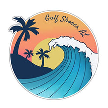 Load image into Gallery viewer, Gulf Shores Alabama Souvenir 4-Inch Vinyl Decal Sticker Wave Design
