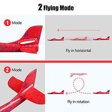 Load image into Gallery viewer, Toyly 2 Pack LED Airplane Toys,17.5&quot; Large Throwing Foam Plane,2 Flight Mode Glider Plane,Outdoor Toy for Kids,Flying Toy for Kids,Gift Toys for Boys Girls 3 4 5 6 7 8 9 Year Old
