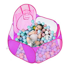 Load image into Gallery viewer, Eocolz Kids Ball Pit Large Pop Up Childrens Ball Pits Tent for Toddlers Playhouse Baby Crawl Playpen with Basketball Hoop and Zipper Storage Bag, 4 Ft/120CM, Balls Not Included (Pink)
