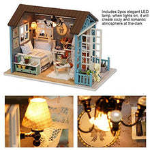 Load image into Gallery viewer, Yongfer DIY Miniature House Kit - DIY Wooden Cottage Miniature House Kit with LED Lights Gifts Home Decor with Cover
