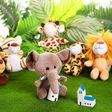 Load image into Gallery viewer, 12 Pieces Mini Stuffed Forest Animals Jungle Animal Plush Toys in 4.8 Inch Cute Plush Elephant Lion Giraffe Tiger Plush for Animal Themed Parties Teacher Student Achievement Award (Sitting, Standing)
