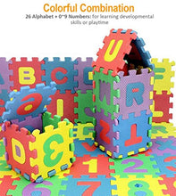 Load image into Gallery viewer, Alphabet Letters And Numbers Foam Puzzle Square Floor Mat, 6x6 Inches, 72 Pieces

