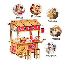 Load image into Gallery viewer, WYD DIY Wooden Dollhouse Japanese Style Trolley Dining Car Street Kanto Cooking Food Truck 3D Miniature Assembled Toys Creative Gift with LED Lights
