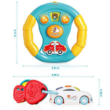 Load image into Gallery viewer, TOY Life Baby Toy Keys with Steering Wheel Toy - Toy Key for Toddler and Infant and Kids Steering Wheel - Play Keys Toys - Baby Musical Light Up Toys for Babies 18 Months (Car Keys &amp; Steering Wheel)
