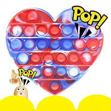 Load image into Gallery viewer, Fidget Toy Cheap Push Pop Fidget Toy, Push Pop Bubble Sensory Fidget Toy Silicone Pop Bubble Sensory Silicone Toy, Stress Reliever (Blue/Red/White Tie Dye-Heart)
