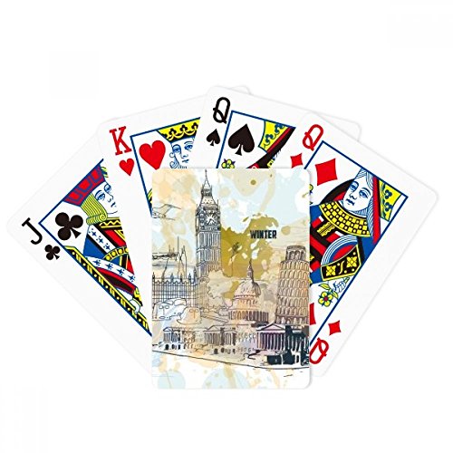 DIYthinker Travel Landmark Big Ben Leaning Tower of Pisa Poker Playing Cards Tabletop Game Gift
