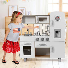 Load image into Gallery viewer, AKUSTIK Wooden Play Kitchen Set for Kids Toddlers, Kitchen Toys Playset with Fridge, Stove, Microwave, Utensils,Telephone, Faucet&amp;Cabinets,Toddler Kitchen Playset with Accessories, Gift for Ages 3+
