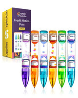 Special Supplies Liquid Motion Bubbler Toy Cool Pens 6-Pack Colorful Hourglass Timer with Droplet Movement, Bedroom, Sensory Play, Cool Home or School