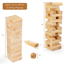Load image into Gallery viewer, Costzon Giant Tumbling Timber Toy, 54PCS New Zealand Pine Wooden Block Stacking Game w/ Carrying Bag, Attached Dice, Curved Edge, Yard Tower Game Fits Kid &amp; Adult for Parties &amp; Gathering Playing
