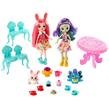 Load image into Gallery viewer, Enchantimals Tasty Tea Party Playset with Bree Bunny, Patter Peacock Dolls (6-inch), and Animal Friend Figures, with Table, 2 Benches, and 15+ Accessories, Great Gift for 3  8 Year Olds
