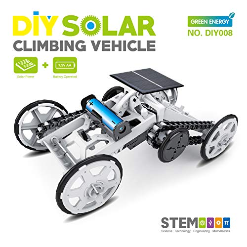 STEM Toy 4WD Car DIY Climbing Vehicle Motor Car Educational Solar Powered Car Engineering Car for Kids&Teens, Science Building Toys, Gifts Toys for 6-12 Year Old Boys Girls