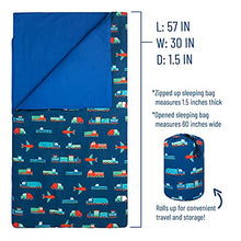 Load image into Gallery viewer, Wildkin Kids Sleeping Bags for Boys &amp; Girls, Measures 57 x 30 x 1.5 Inches, Cotton Blend Materials Sleeping Bag for Kids, Ideal Size for Parties, Camping &amp; Overnight Travel (Transportation)
