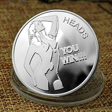 Load image into Gallery viewer, Stripper Pin Up Good Luck Heads Tails Challenge Coin - Commemorative Coin Gift for Men (Silver)
