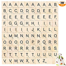 Load image into Gallery viewer, 200pcs Wooden Letter Tiles for Scrabble Crossword Game - Pinowu Wood Scrabble Letters Replacement for DIY Craft Gift Decoration Scrapbooking and Making Alphabet Coaster
