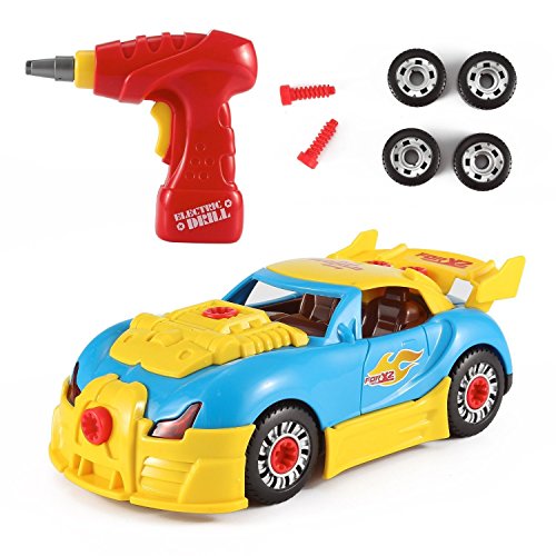 FMT World Racing Car Take-A-Part Toy for Kids with 30 Take Apart Pieces, Tool Drill, Lights and Sounds