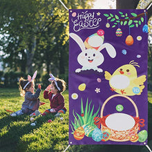 Load image into Gallery viewer, TOYANDONA Easter Toss Game Set Bean Bag Toss Toy Happy Easter Banner Flag Easter Bunny Party Game for Kids Adults Family Easter Party Supplies
