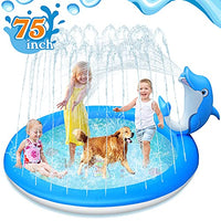 LUKAT Sprinkler Splash Pad for Toddlers 1-3, Outdoor Water Sprinkler Mat Gifts for Kids Ages 3-5 4-8, Dolphin Baby Splash Mat Water Toy for Kiddie Boys Girl, Unique Wading Pool for Backyard Lawn Home
