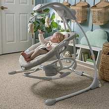 Load image into Gallery viewer, Ingenuity InLighten 2-in-1 Baby Swing &amp; Rocker - Vibrations, Nature Sounds, Swivel Infant Seat, Light Up Motorized Mobile - Spruce
