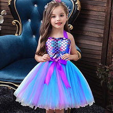 Load image into Gallery viewer, G.C Sequin Mermaid Dress for Girls Tutu Halloween Costume Outfit Fancy Birthday Cosplay Party Dress up
