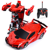 RC Car for Kids Transform Car Robot, Remote Control Super Car Toys with One-Button Deformation and 360Rotating Drifting 1:18 Scale , Best Happy New Year Birthday Gifts for Boys Girls (Red)