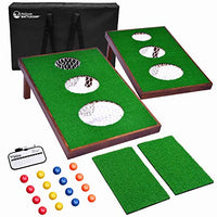 GoSports BattleChip Versus Golf Cornhole Game - Includes Two 3' x 2' Cornhole Chipping Targets, 16 Foam Balls, 2 Hitting Mats, Scorecard and Carrying Case