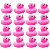 Sohapy Mini Rubber Set Baby Shower Rubber Ducks Squeak Fun Baby Yellow Rubber Bath Toy Float Fun Decorations for Shower Birthday Party Favors Cupcake Topper Carnival Game Gift (100Pcs Pink Duck)