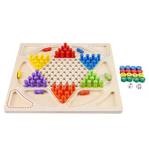 Chinese Checkers, Wooden Colorful Chinese Checkers Western Publishing Smooth Aeroplane Chess Chinese Checkers Wooden Board Game for FamilyBoard Games