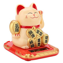 Load image into Gallery viewer, DEWIN Chinese Style Welcoming Cat,Solar Powered,Japanese Adorable Waving Beckoning Fortune Lucky Cat for Home and Car Decor(Gold)
