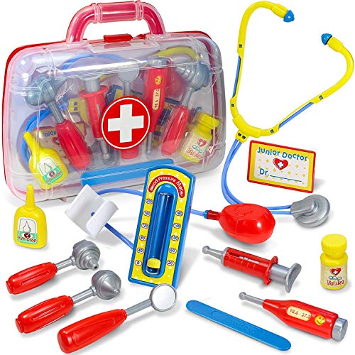 Kidzlane Doctor Kit for Toddlers  12pcs Play Doctor Set for Kids  11 Medical Equipment with a Sturdy Medical Kit Carrying Case