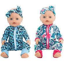 Load image into Gallery viewer, SOTOGO 5 Sets Doll Clothes Outfits Jumpsuits with 5 Headbands for 14 to 17 Inch New Born Baby Doll, 15 Inch Baby Doll and American 18 Inch Doll Clothes and Accessories
