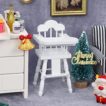 Load image into Gallery viewer, Lovely White 1:12 Scale Dollhouse Furniture Wooden Bedroom Set(3pcs)-Bassinette,Rocking Horse,Baby Chair
