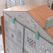 Load image into Gallery viewer, KidKraft Designed by Me: Color Decor Wooden Dollhouse with Removable Coloring Book, 5 Markers and 15 Accessories, Gift for Ages 3+
