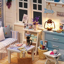 Load image into Gallery viewer, Bewinner DIY Houses DIY Wooden Doll House Kit for Kids, Mini Dollhouse Wooden Toys for Children Birthday Gift(Blue)
