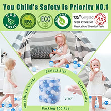 Load image into Gallery viewer, GOGOSO Ball Pit Balls Blue Tone for Playhouse, Baby Pool for Babies, Kids, Toddlers, Boys, Phthalate Free BPA Free, Pack of 100 with Storage Bag, with Color Pearl Blue, Light Blue, White

