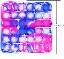 Load image into Gallery viewer, Fidget Toy Cheap Push Pop Fidget Toy, Push Pop Bubble Sensory Fidget Toy Silicone Pop Bubble Sensory Silicone Toy, Stress Reliever (Blue/Pink/White Tie Dye-Square)
