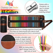 Load image into Gallery viewer, Creatively Calm Studios Premium 48 Color Pencil Set with Canvas Roll-Up Organizer Bag
